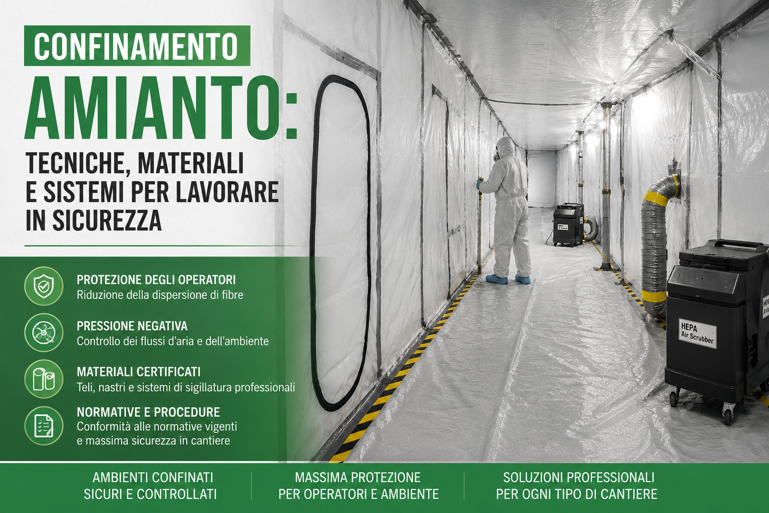 Confinamento amianto: tecniche, materiali e sistemi per lavorare in sicurezza