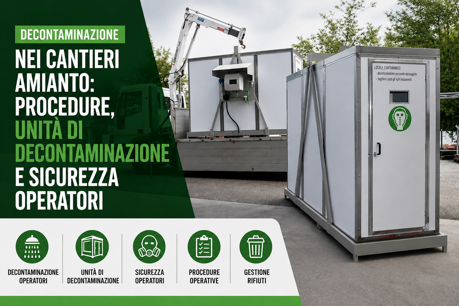 Decontaminazione nei cantieri amianto: procedure, unità di decontaminazione e sicurezza operatori
